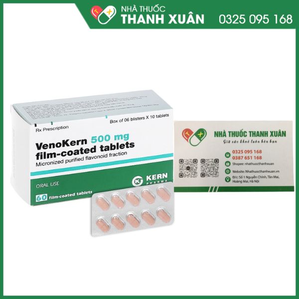 VenoKern 500mg film-coated tablets điều trị trĩ